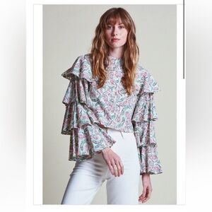 The Shirt Rochelle Behrene The Karlie Button Down Shirt Size S